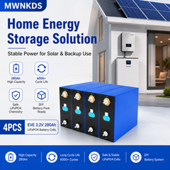 EVE 3.2V 280Ah LiFePO4 Battery Cell Grade A Lithium Iron Phosphate Cell for DIY 12V / 24V / 48V / 96V Battery Pack Perfect for RV, Solar Energy Storage, E-Scooter, UPS, Marine, Travel Battery & Home Backup Power