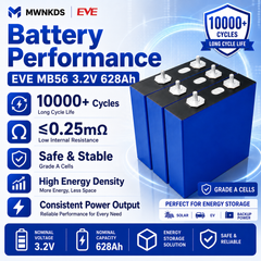 EVE MB56 3.2V 628Ah LiFePO4 Battery Cell Grade A Prismatic Cell | 10000+ Cycles | Perfect for Energy Storage