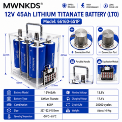Yinlong 66160 6S1P Battery Pack | Transparent Portable Case | 17.4V 5A Charger Included For Car Start, Outdoor Power, RV, Marine, Solar Storage, Backup Power & DIY Projects