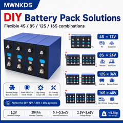4PCS EVE LF304K 3.2V 304Ah LiFePO4 Battery Cells Grade A Lithium Iron Phosphate Cells for DIY 12V / 24V / 48V Battery Pack