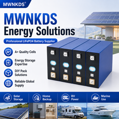 MWNKDS 4pcs 3.2V 340Ah LiFePO4 Battery Cell Grade A+ Lithium Phosphate Prismatic Cell | 10000 Cycles | DIY 12V / 24V / 48V Rechargeable Battery