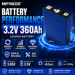 4pcs 3.2V 360Ah LiFePO4 Battery Cell Grade A Prismatic Cell | 10000+ Cycles | Perfect for Energy Storage Ideal for Solar / EV / Backup Power