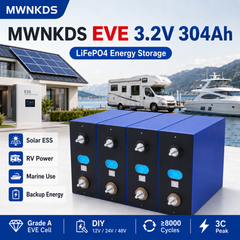 4PCS EVE LF304K 3.2V 304Ah LiFePO4 Battery Cells Grade A Lithium Iron Phosphate Cells for DIY 12V / 24V / 48V Battery Pack