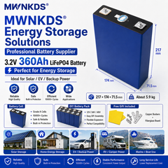 4pcs 3.2V 360Ah LiFePO4 Battery Cell Grade A Prismatic Cell | 10000+ Cycles | Perfect for Energy Storage Ideal for Solar / EV / Backup Power