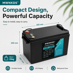 MWNKDS® 12.8V 200Ah LiFePO4 Battery Deep Cycle Lithium Iron Phosphate Battery for RV, Camper, Golf Cart, Off-Road, Solar and Backup Power