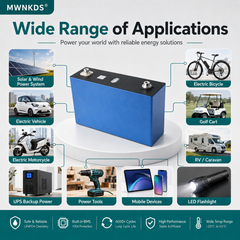 MWNKDS® 4pcs 3.2V 166Ah / 170Ah LiFePO4 Battery Cell Large Capacity DIY Prismatic Cell for Solar Energy Storage, EV, Scooter and Backup Power